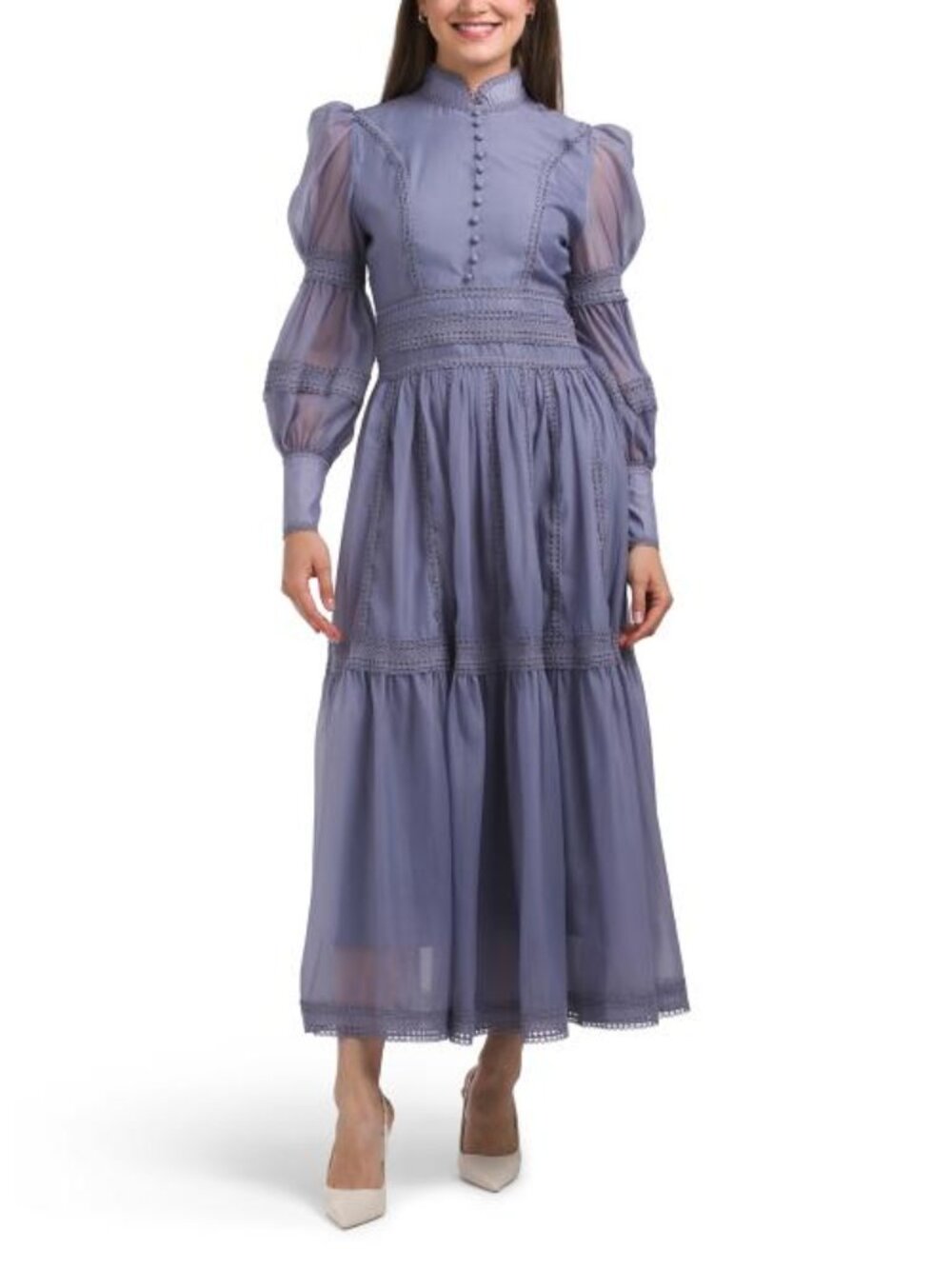 DALIA MACPHEE Long Sleeve Maxi Dress